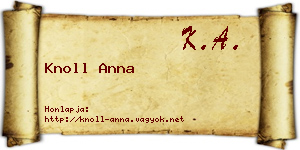 Knoll Anna névjegykártya