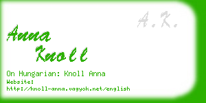 anna knoll business card